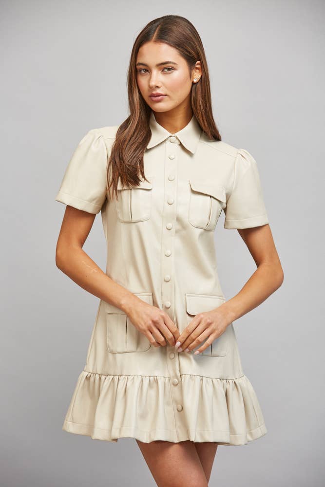 Velora Vegan Leather Mini Dress