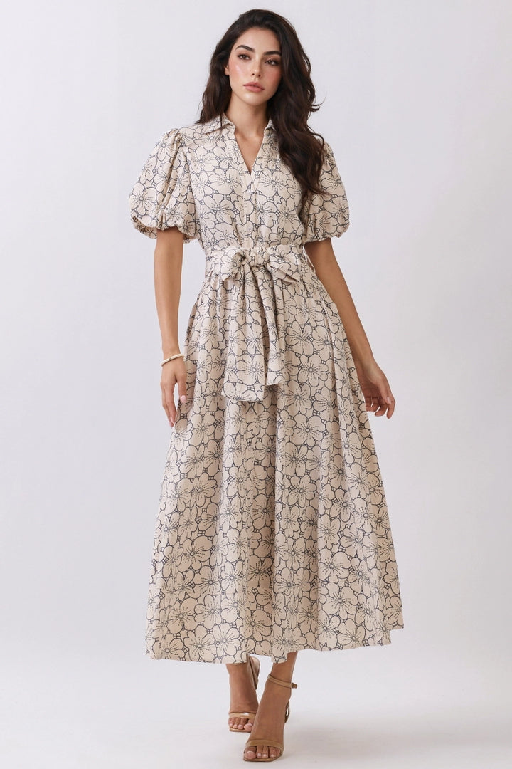 Floral Bloom Button Down Maxi Dress