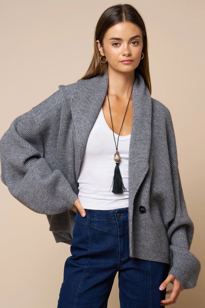 Huston Shawl Collar Wrap Knit Cardigan