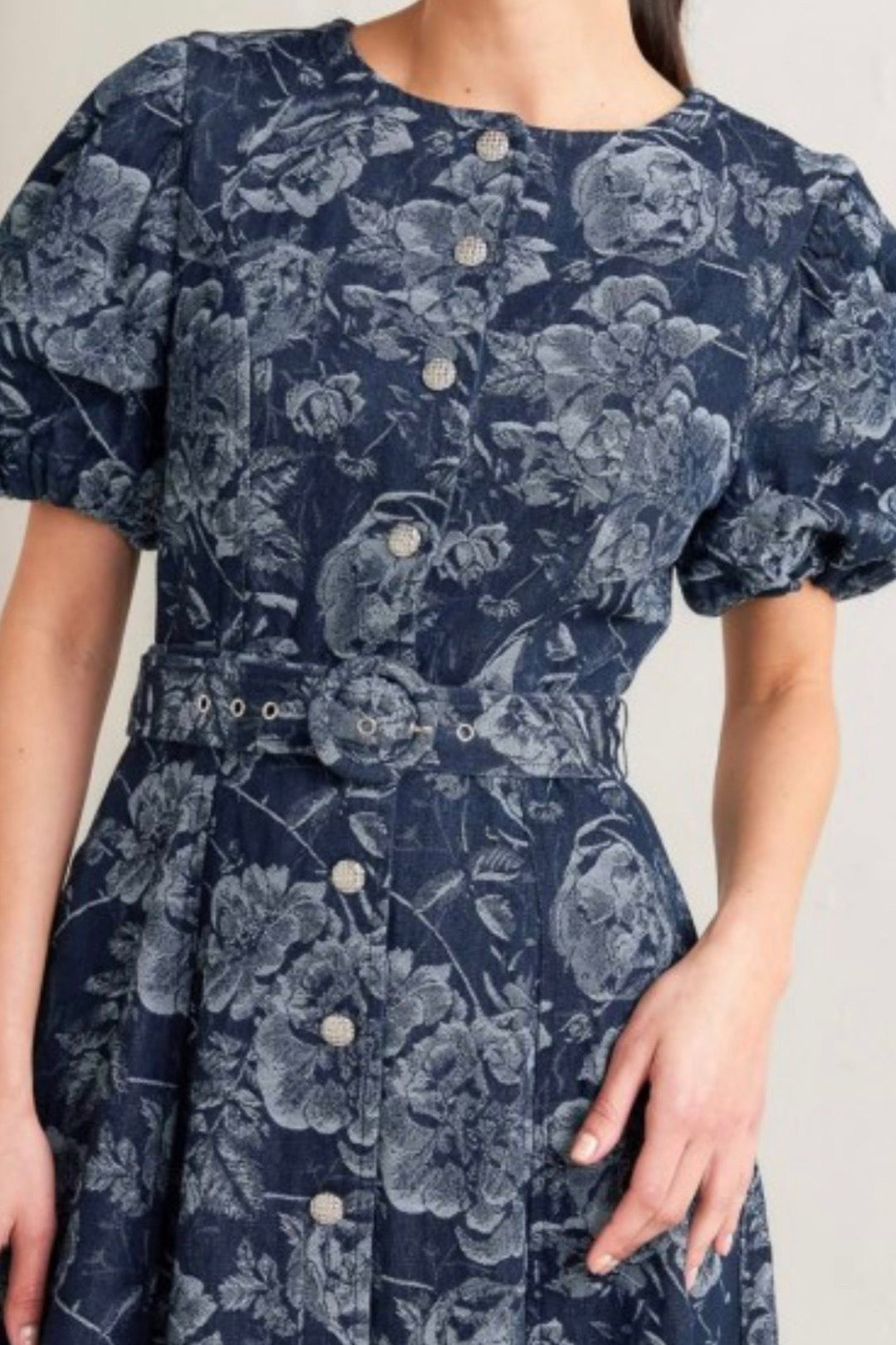 Jacquard Denim Dress