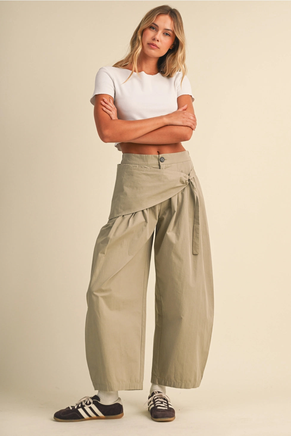 Scarf Detail Barrel Trouser