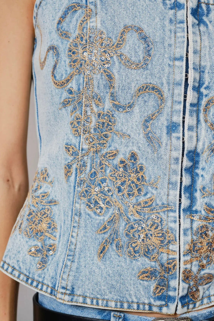 Sterling Embroidered Corset Top
