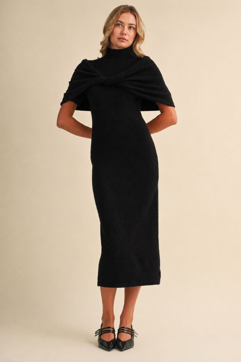 Eden Mock Neck Midi Dress