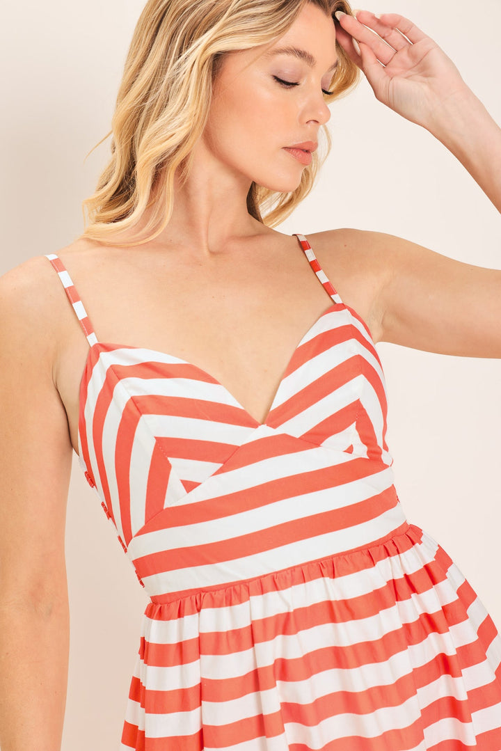 Bloom Escape Stripe Poplin Dress