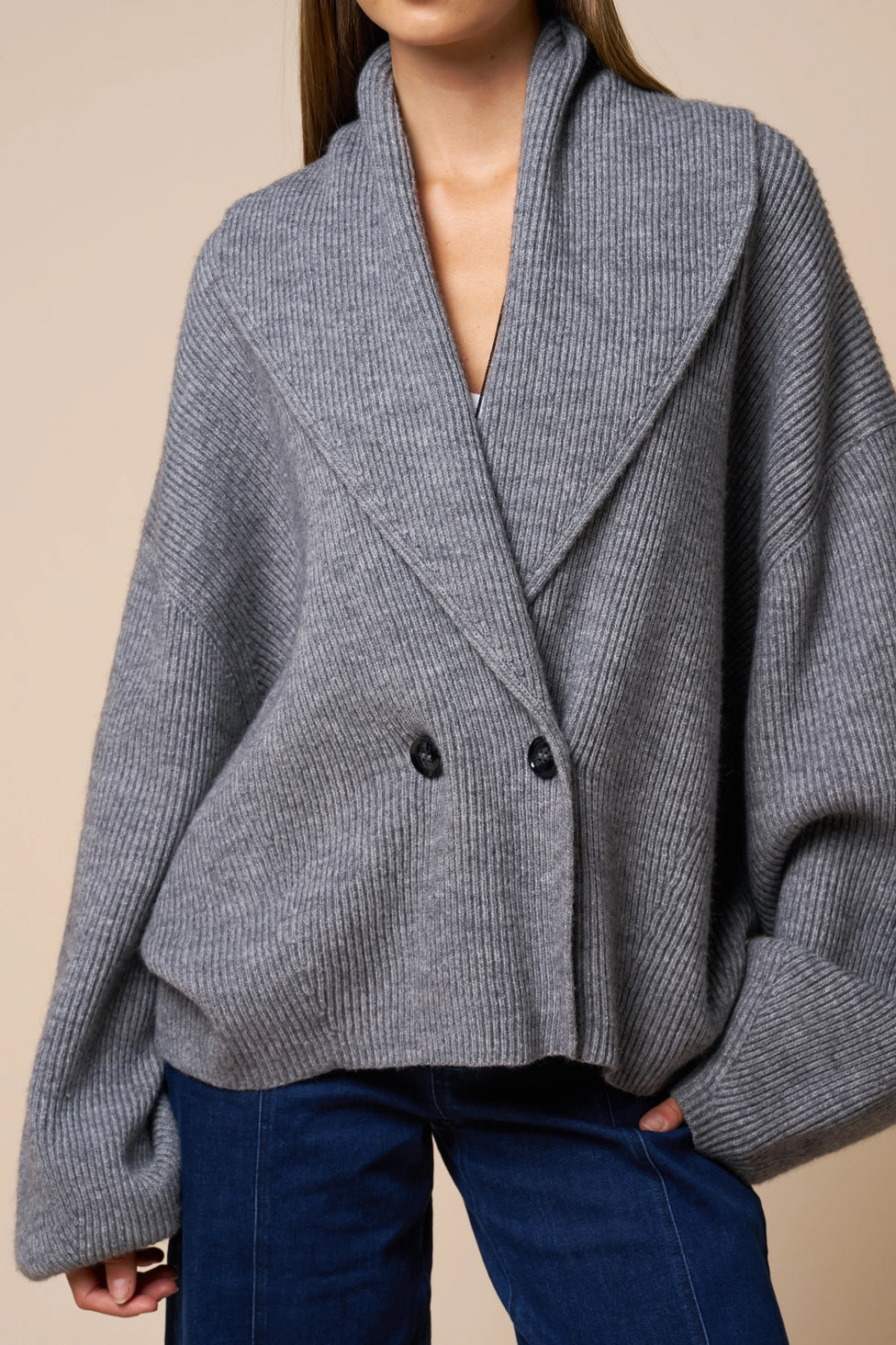 Huston Shawl Collar Wrap Knit Cardigan