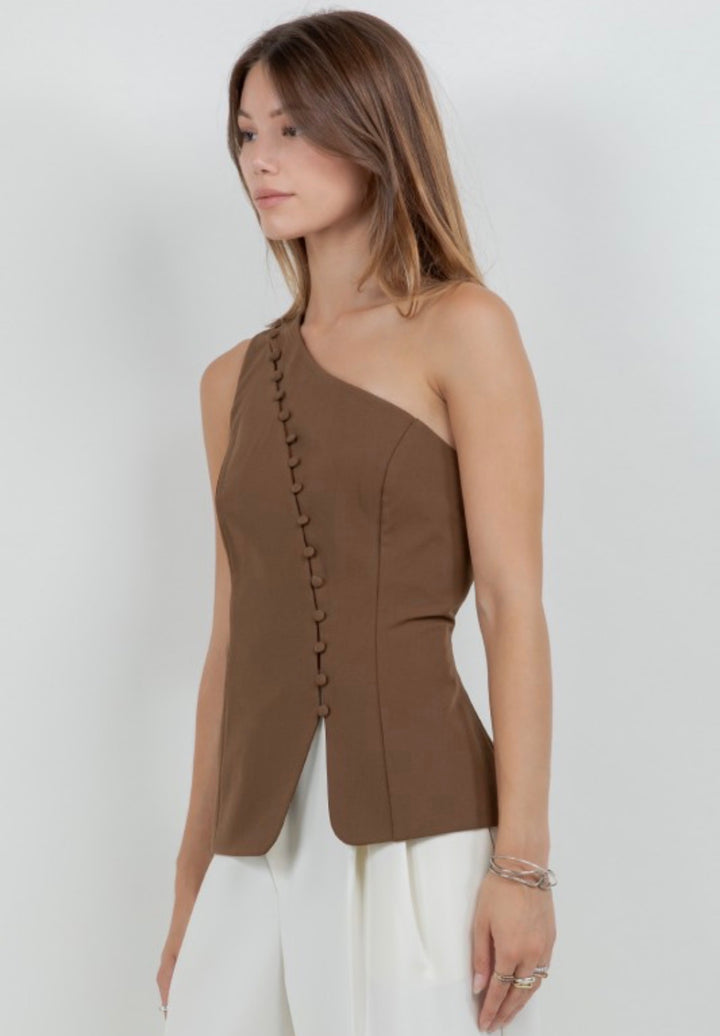 Magnolia Button Assymetrical Top