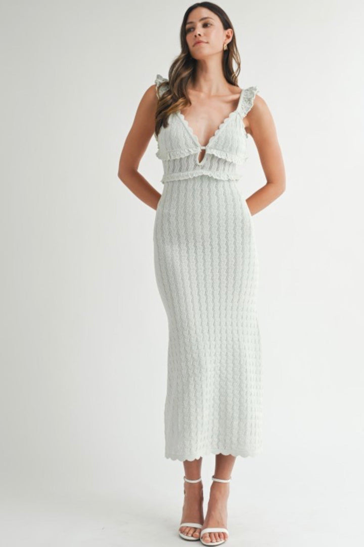 Aubina Crochet Cutout Knit Dress