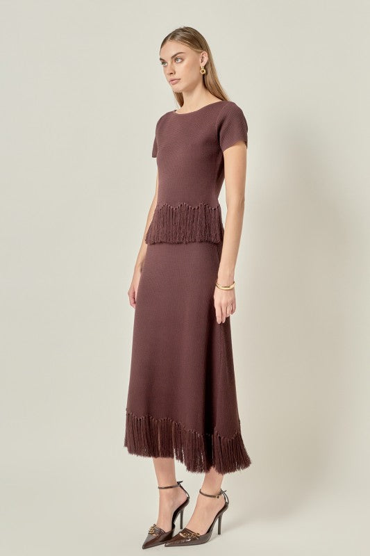 Neva Fringe Midi Skirt