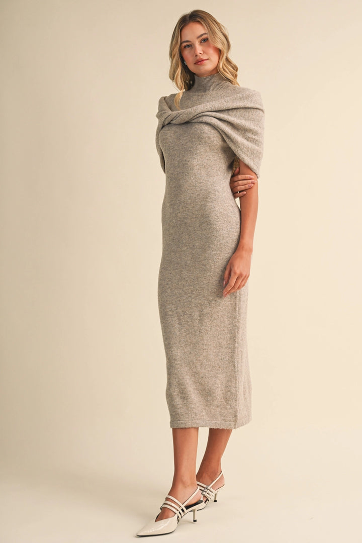Eden Mock Neck Midi Dress