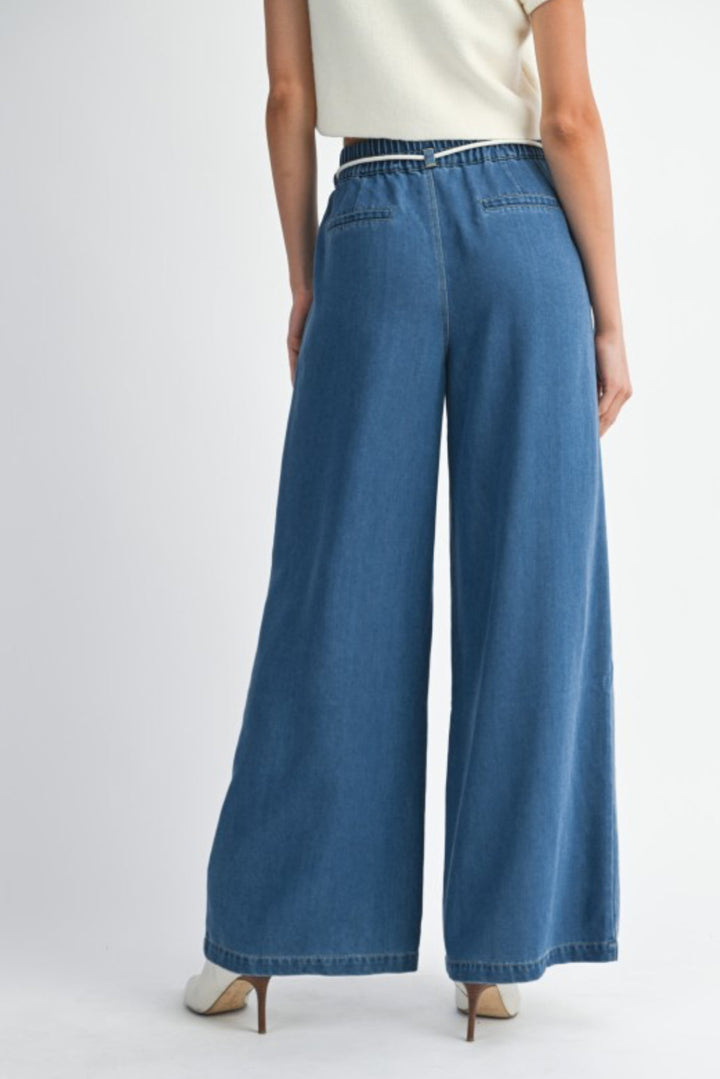 Matilda Pleated Jean With Rope Belt Detail
