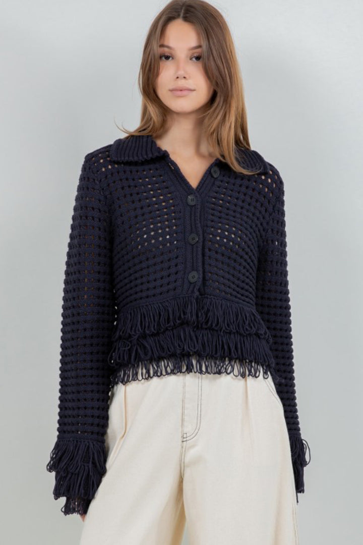 Fringe Detail Cardigan