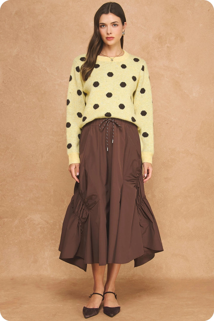 Taylor Ruched Midi Skirt