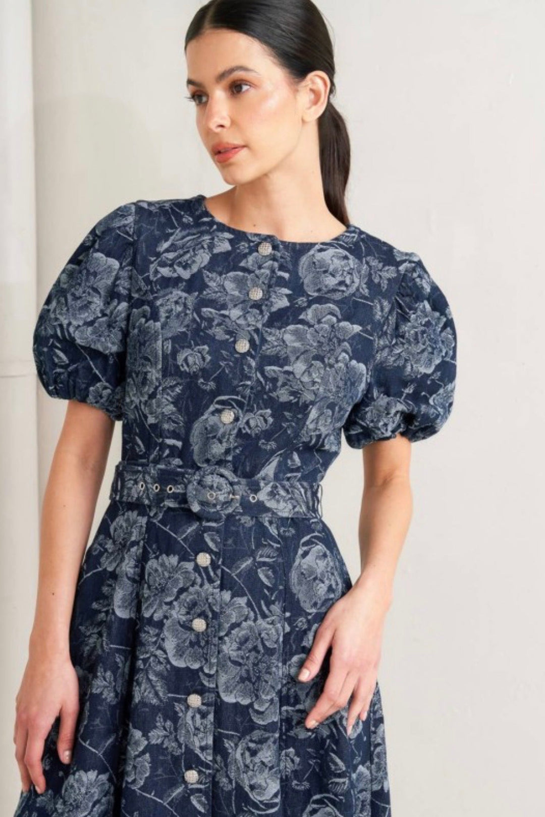 Jacquard Denim Dress