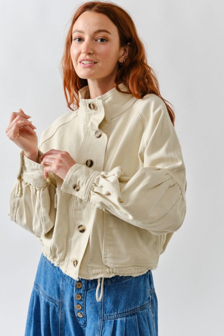 Chelsea Balloon Sleeve Drawstring Jacket