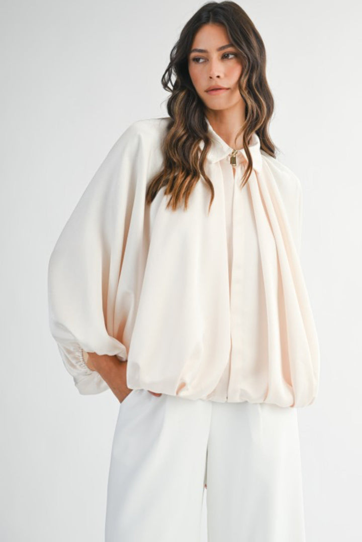 Silky Bubble Bomber Jacket