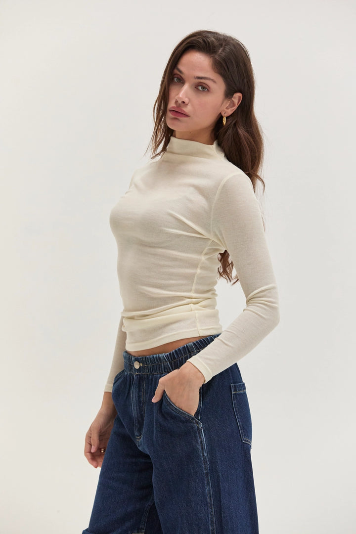 Ovalia Mock Neck Top