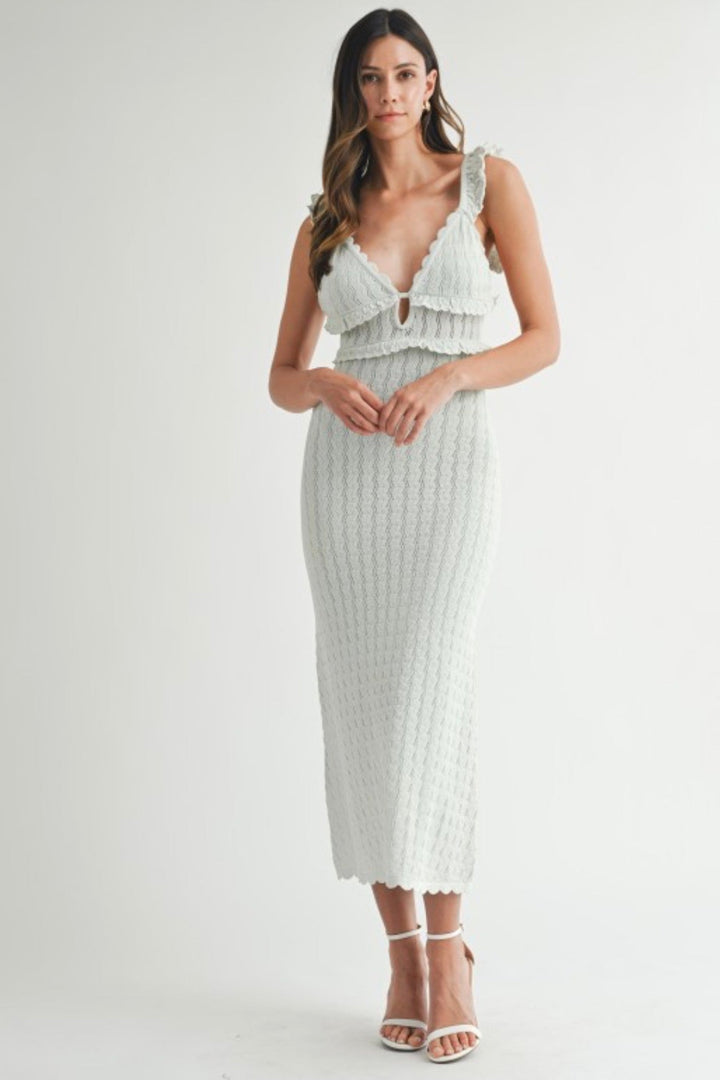 Aubina Crochet Cutout Knit Dress