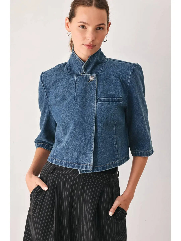 Classic Denim Cropped Jacket