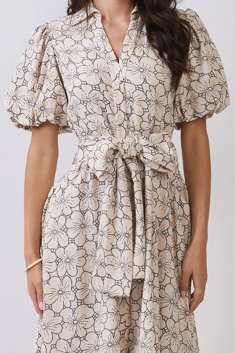 Floral Bloom Button Down Maxi Dress