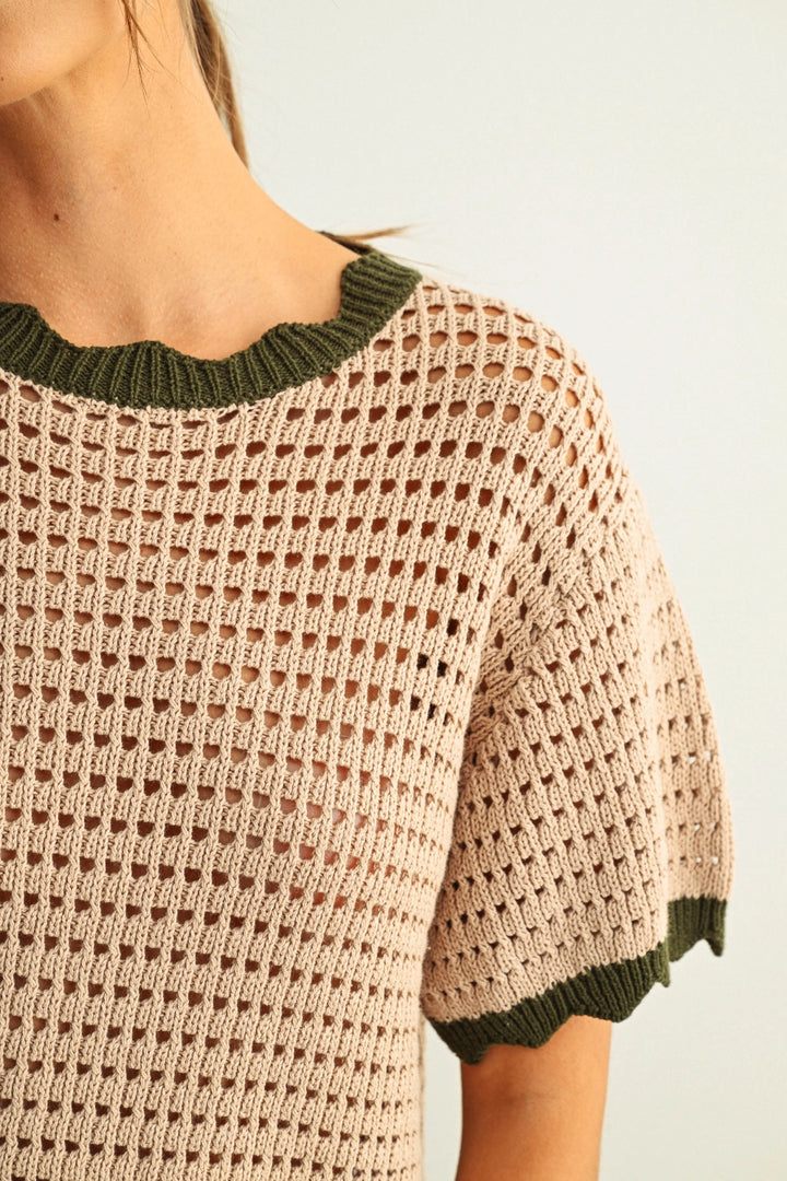Zya Scallop Detail Knit Top