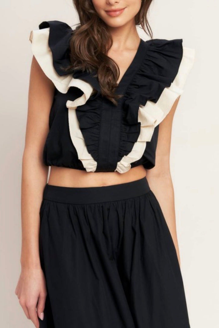 Tamara Woven Ruffle Top