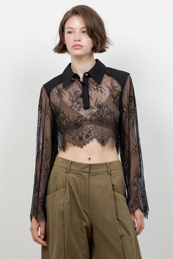Truly Lace Collared Top