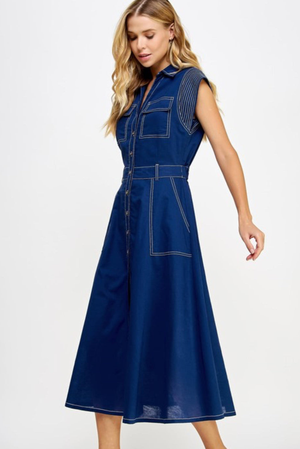 Alma Double Stitched Dress