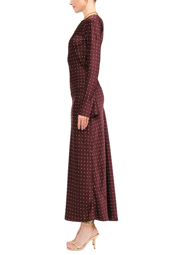 Satin Dotty Maxi Dress