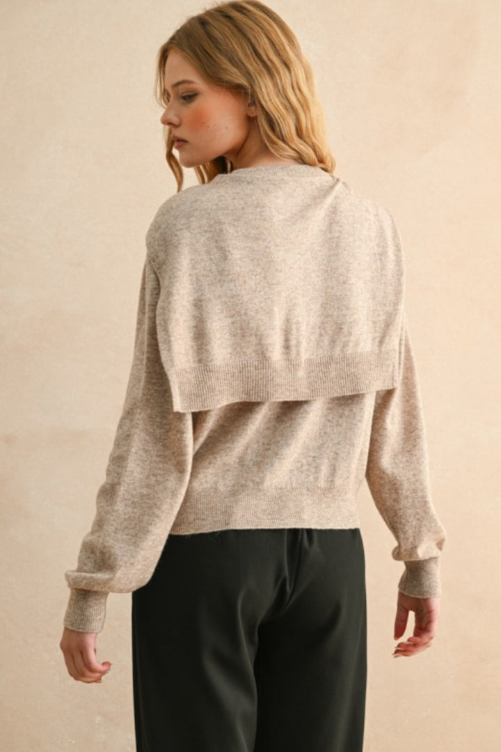 Maddie Round Neck Sweater With Shoulder Detail