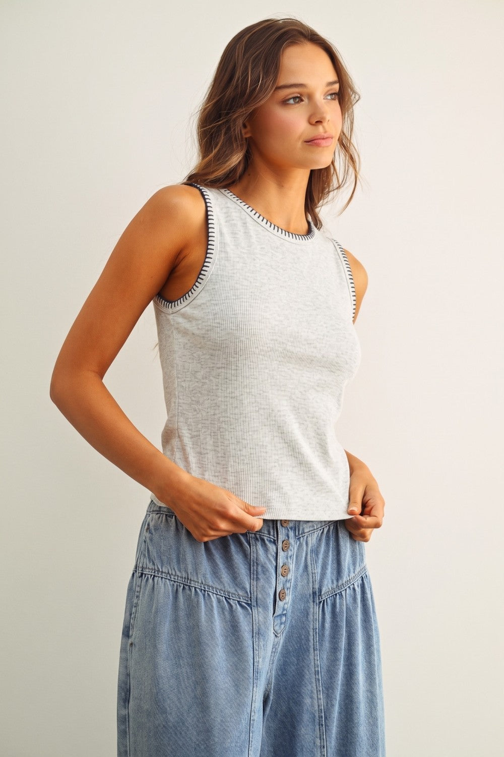 Honey Ribbed Knit Tank Top