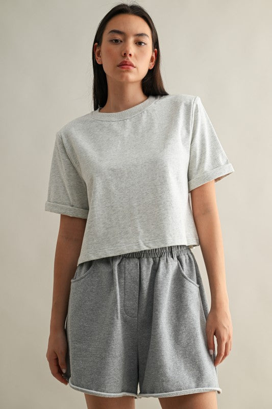 Polished Crew Neck Top