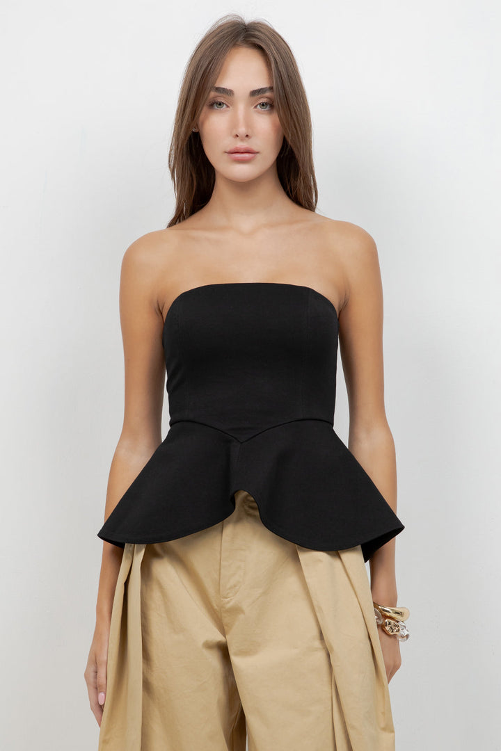 Maddie Strapless Peplum Top