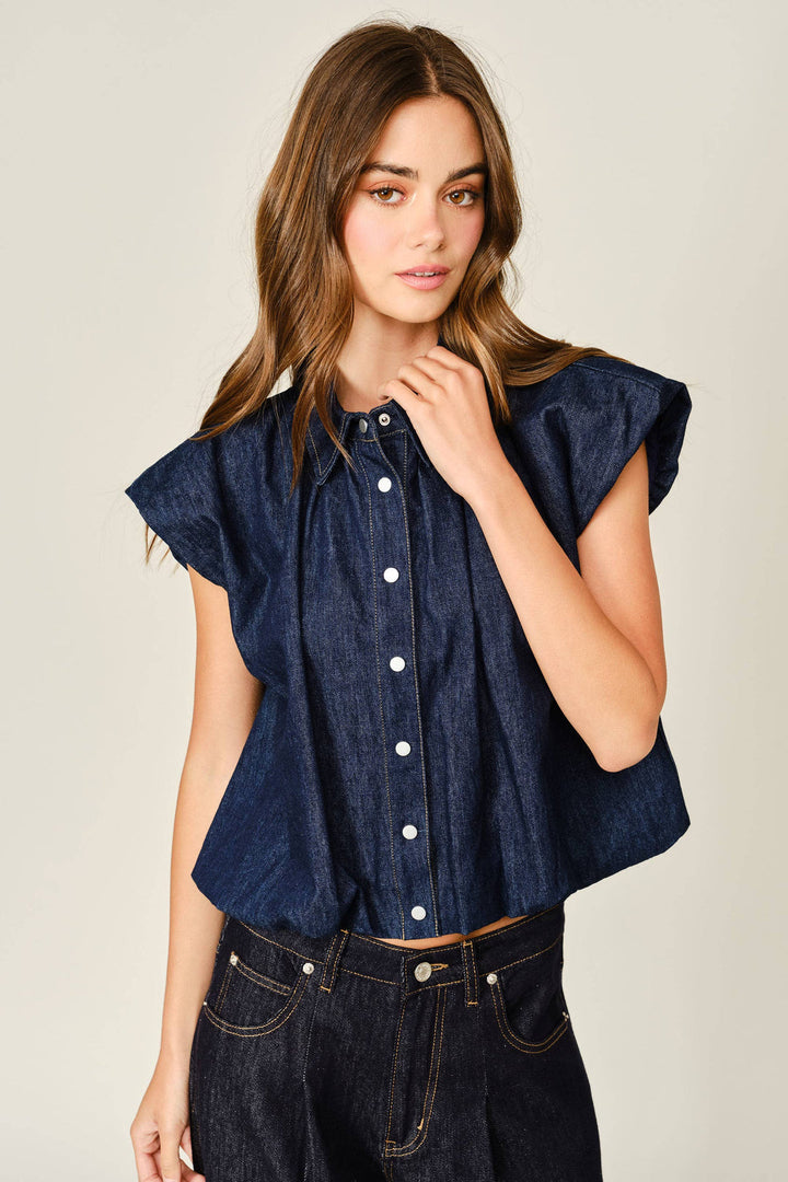 Nightfall Bubble Denim Top