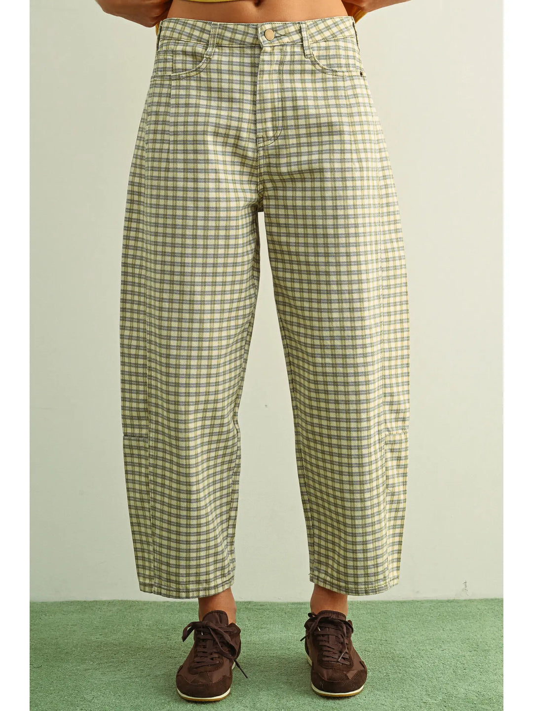 Val Mini Checker Barrel Jeans