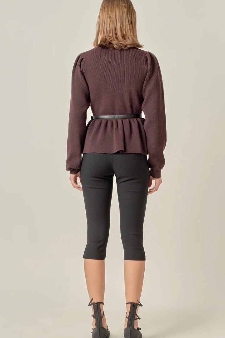 City Peplum Knit Sweater