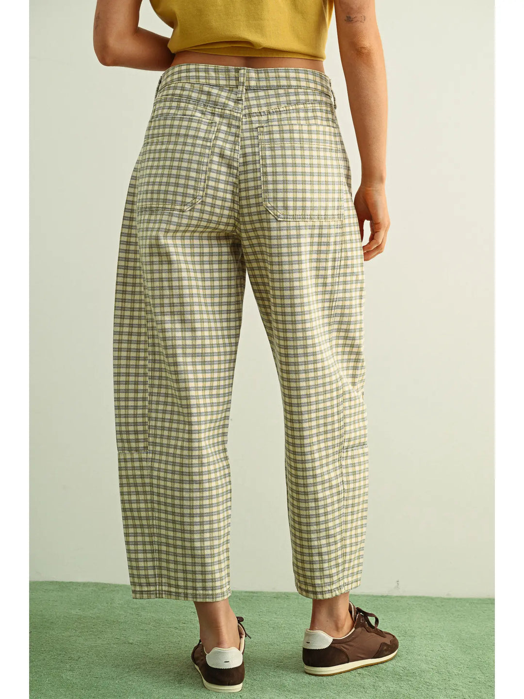 Val Mini Checker Barrel Jeans