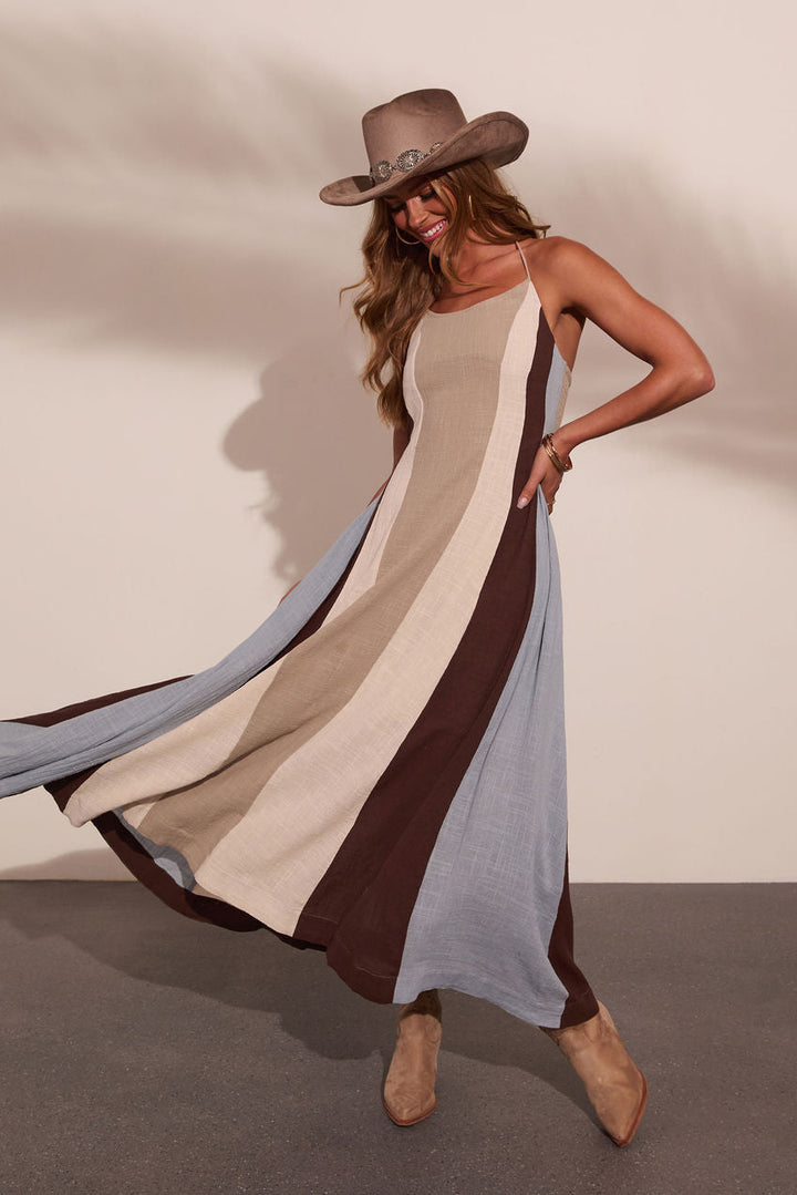 Sweet Romance Color Block Maxi