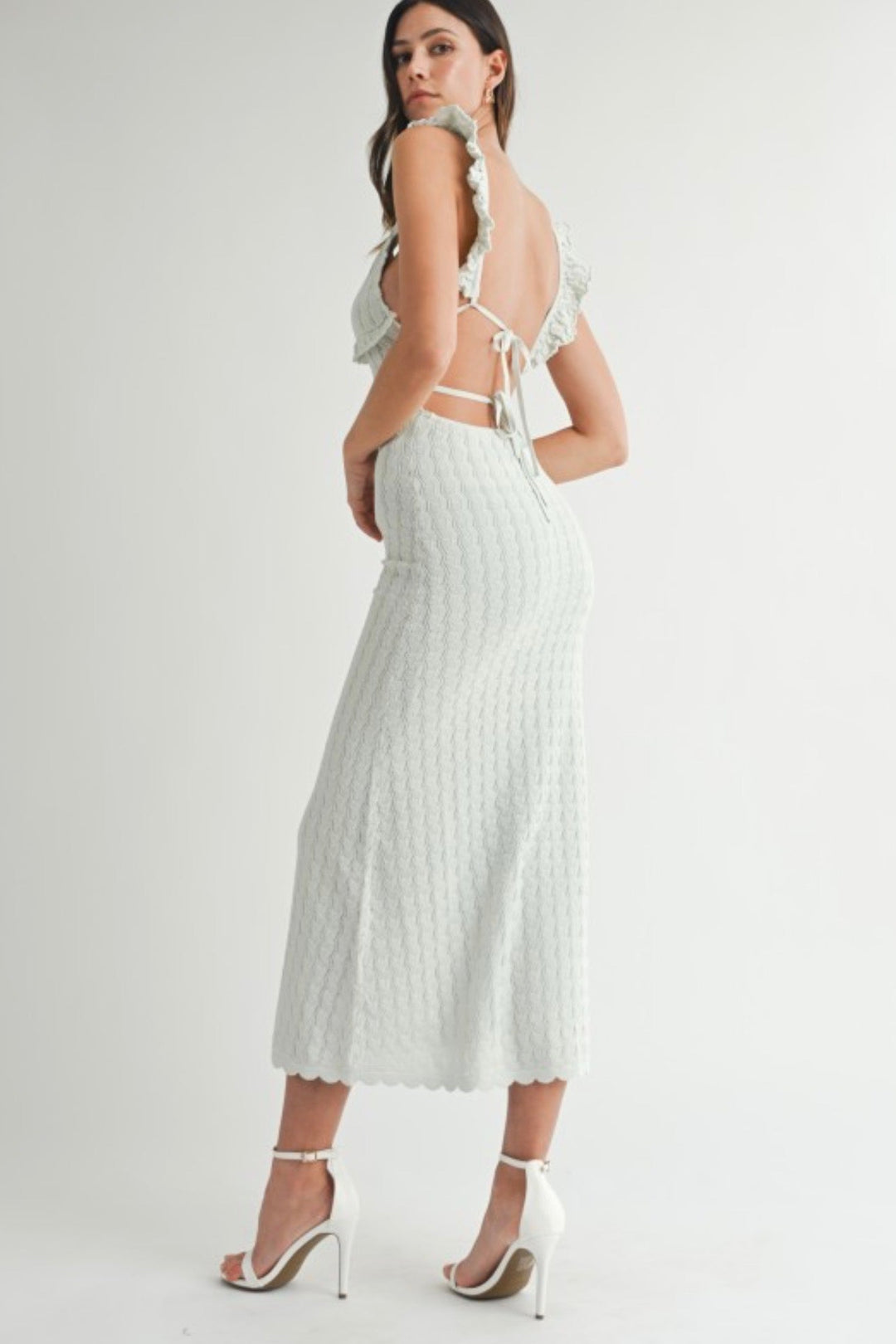 Aubina Crochet Cutout Knit Dress