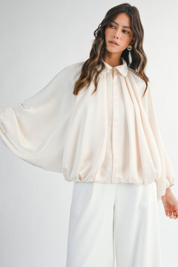Silky Bubble Bomber Jacket
