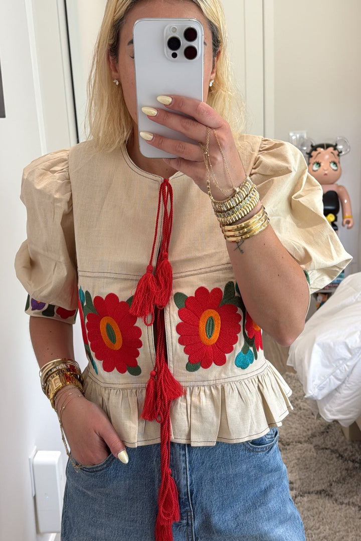 Stunning Scenes Embroidered Top