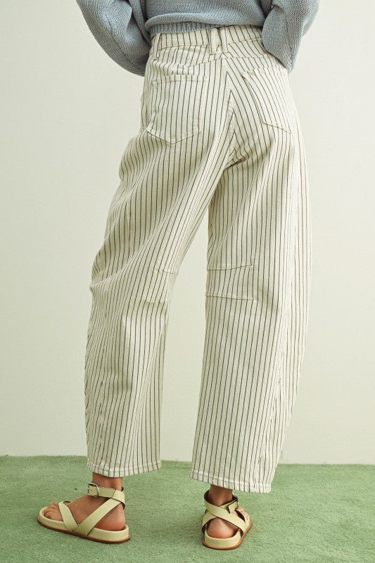 Piper Stripe Barrel Jeans