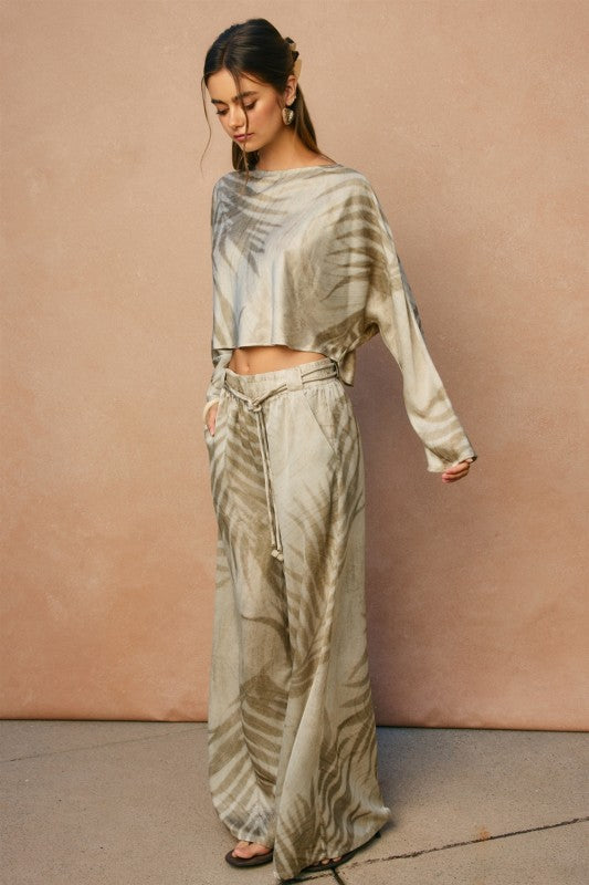 Tropical Leaf Satin Bottoms