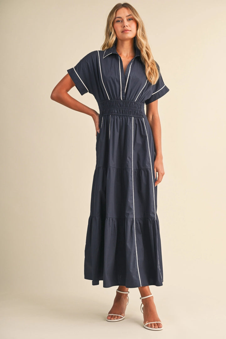 Azriel Smocked Waist Maxi Dress