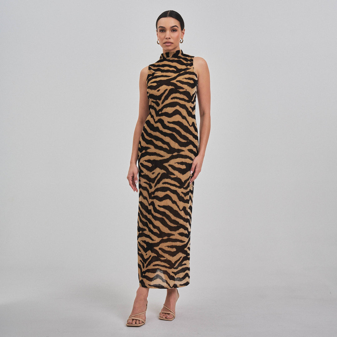 Fall In You Zebra Maxi Dress