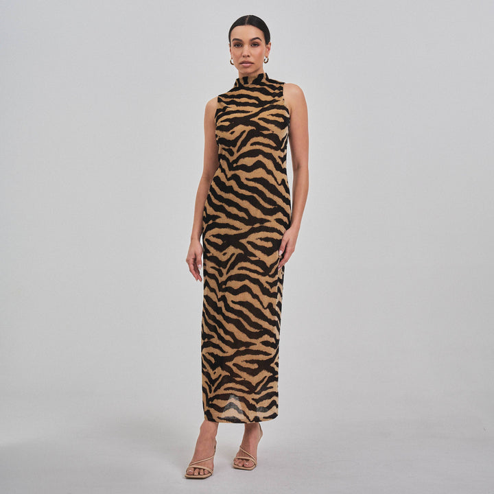 Fall In You Zebra Maxi Dress