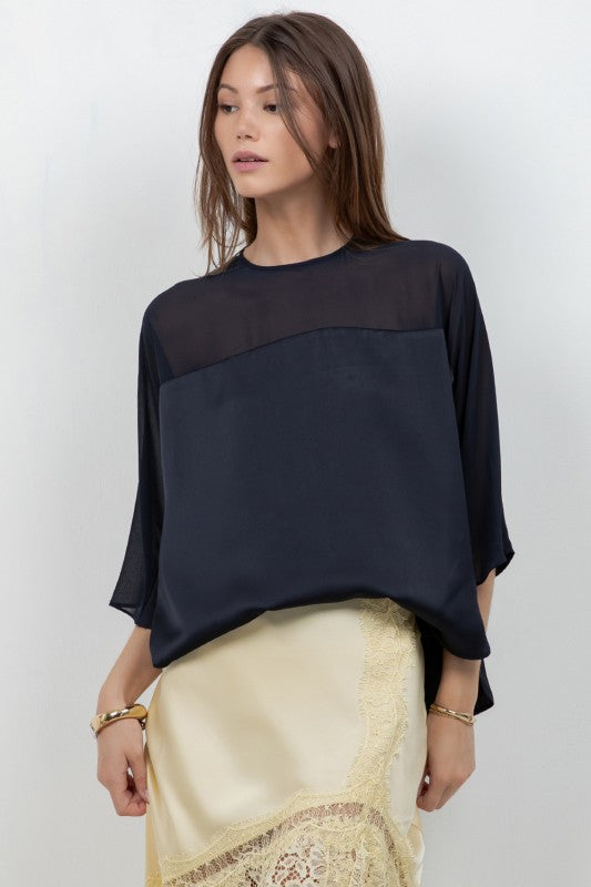 Secret Garden Satin Mix Top
