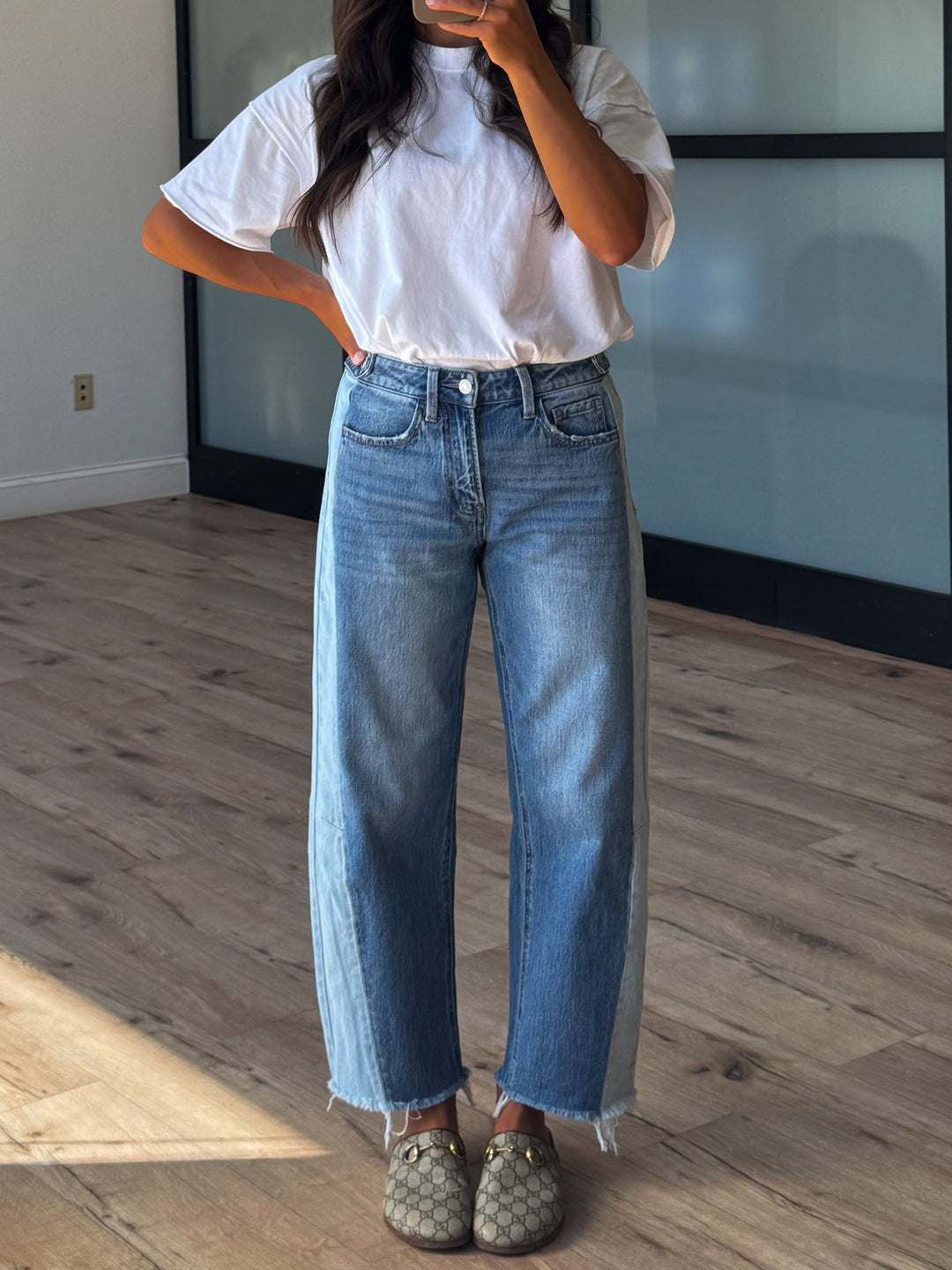 Heritage Two-Tone Barrel Jeans