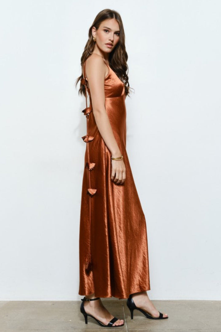 Take The Leap Flower Draped Maxi Dress