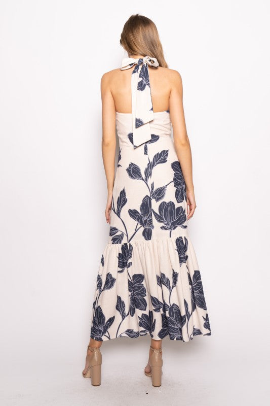 Montez Bead Halter Maxi Dress