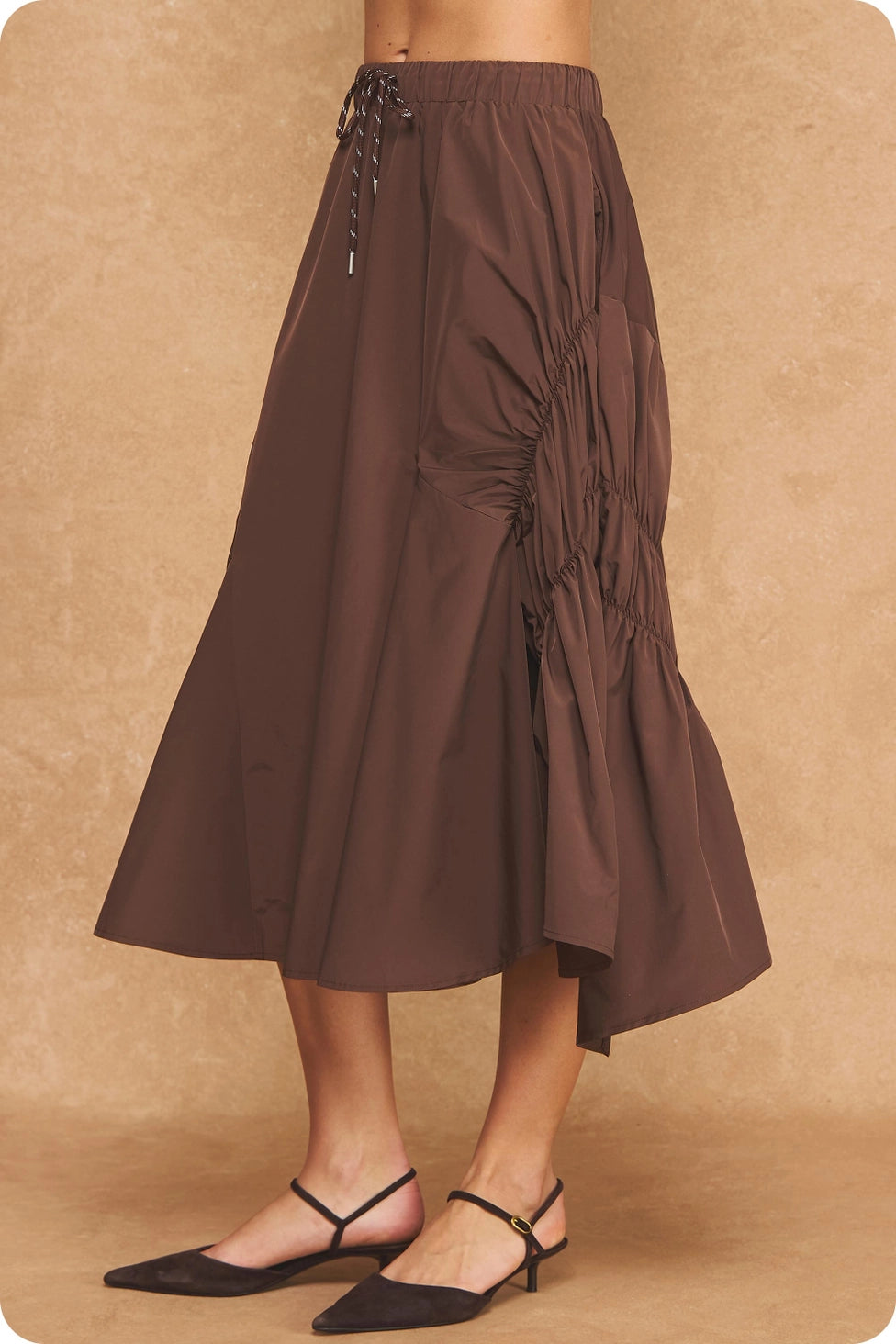 Taylor Ruched Midi Skirt